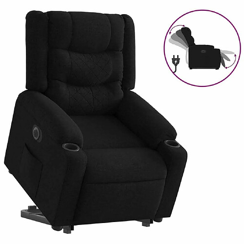 Maison Chic Fauteuil Relax pour salon, Fauteuil inclinable électrique noir tissu -GKD96106