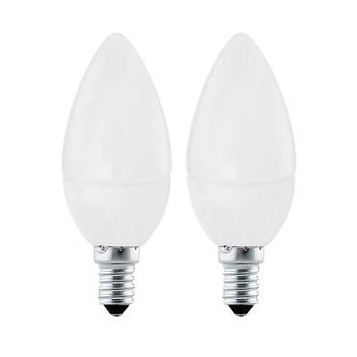 Lot de 2 Ampoules Led E14 4W Flamme 320 Lumens 3000K Blanc Chaud - EGLO LIGHTING - 10792