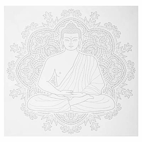 Sticker Déco Bouddha 40x40cm Gris