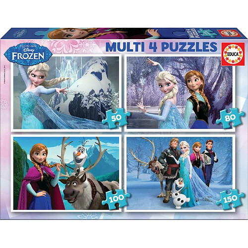 puzzles X 4 - La reine des neiges - 50+80+100+150 - Educa Borras