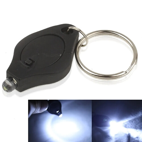 Wewoo Mini lampe torche LED noir Mini de poche Porte clés