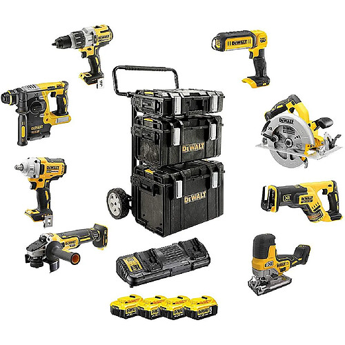 DeWalt - Pack 8 outils XR 18V 4x5Ah Li-Ion avec coffret