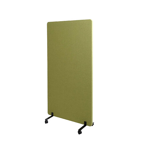 Decoshop26 Cloison acoustique double paroi paravent de bureau séparateur de pièce panneau d'affichage en tissu vert 147x80 cm 04_0006421