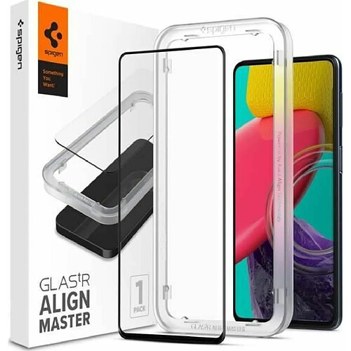 Spigen Sgp Spigen Verre Trempé compatible avec Samsung Galaxy M53 5G, Couverture complète, Résistant aux Rayures, 9H Protection écran