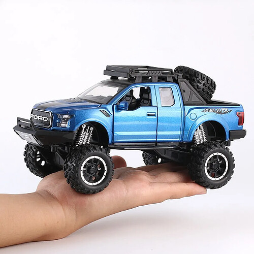 Universal 1: 32 Ford Volley F150, modèle de voiture moulée sous pression, jouets, lumières sonores, pick-up, pick-up, pick-up...(Bleu)