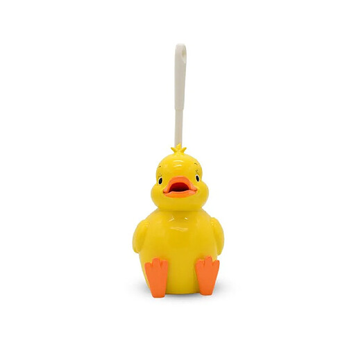 Universal Dessin animé canard base brosse toilette créative mignonne brosse de nettoyage kit résine écologique brosse de broyage de salle de bains(Jaune)