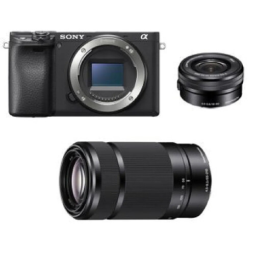 SONY A6400 Body Black + SONY SEL 16-50MM F3.5-5.6 OSS Black (WHITE BOX) + SONY SEL 55-210MM F4.5-6.3 OSS Black (White Box)