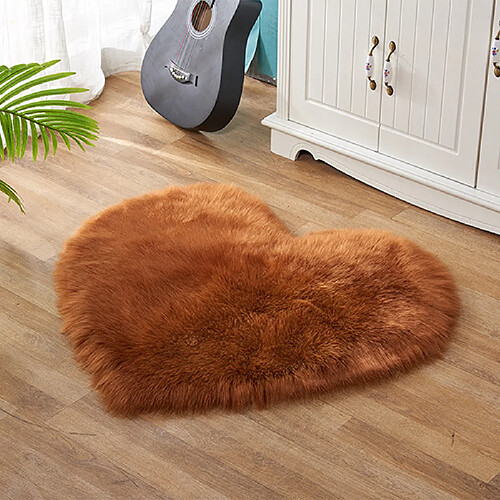 LUUCOZK Tapis moelleux en fausse fourrure Tapis à poils longs pour chambre à coucher Salon-Café-30 x40cm