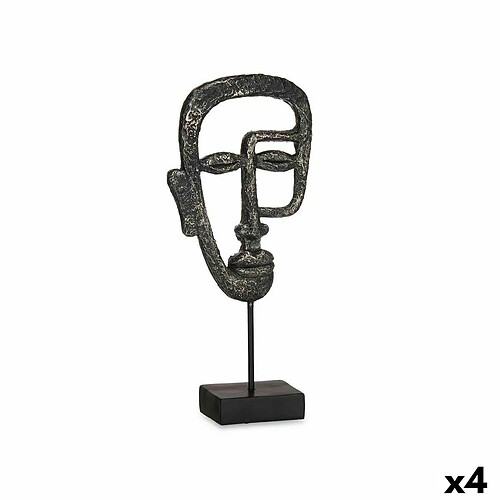 Gift Decor Figurine Décorative Visage Noir 19,5 x 38 x 10,5 cm (4 Unités)