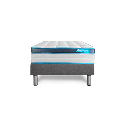 Bodycare Ensemble 90x200 matelas BodyFit à mémoire de forme + sommier kit gris