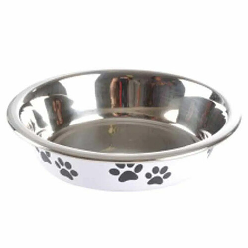 Paris Prix Gamelle pour Chien & Chat Motifs Pattes 12cm Blanc