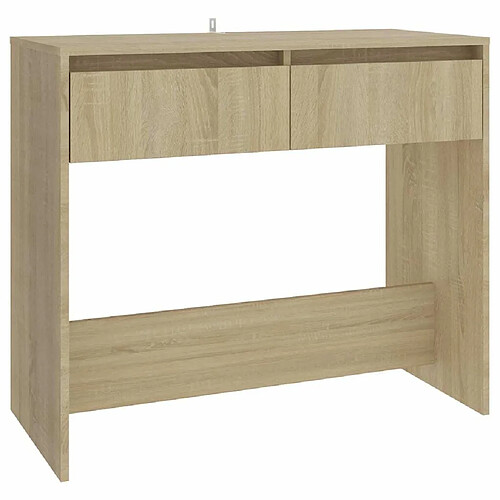 Maison Chic Table console | Meuble d'entrée | Table d'appoint Chêne Sonoma 89x41x76,5 cm Acier -GKD59047