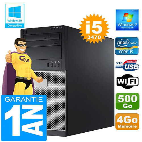 PC Tour DELL 7010 Core I5-3470 Ram 4Go Disque 500 Go Graveur DVD Wifi W7 · Occasion