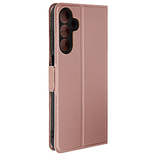 Avizar Étui pour Samsung Galaxy A15 5G Porte-carte Support Vidéo Design Fin Rose Champagne