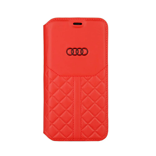 Audi Etui pour iPhone 12 Mini - Rouge Q8 Série cuir véritable