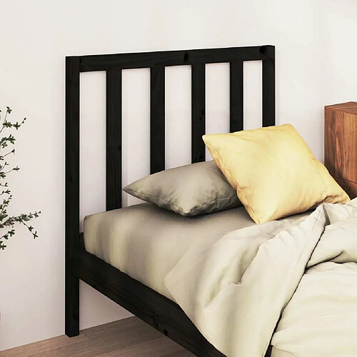 Maison Chic Tête de lit scandinave pour lit adulte,Meuble de chambre Noir 106x4x100 cm Bois massif de pin -MN88466