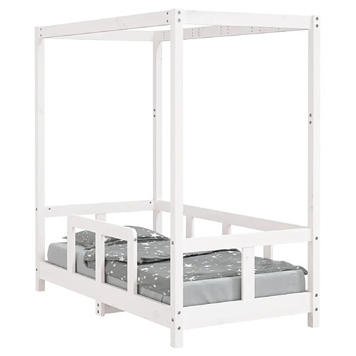 Maison Chic Lit simple Cadre de lit pour enfant,Lit d'Enfant Moderne blanc 70x140 cm bois de pin massif -MN94640