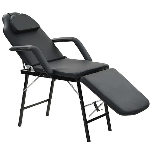 vidaXL Fauteuil de massage pour traitement facial Simili-cuir Noir