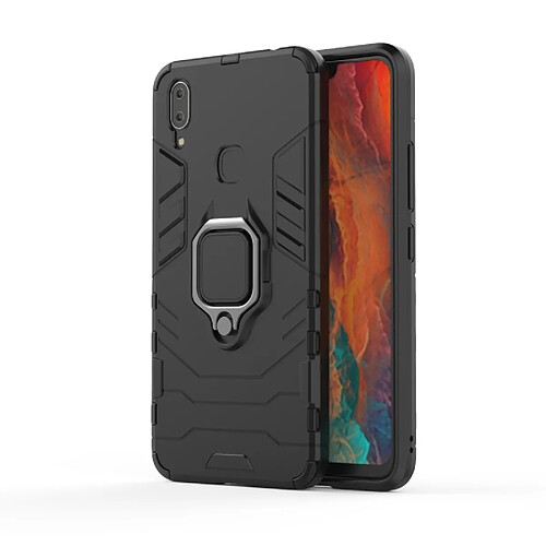 Wewoo Coque Housse de protection antichoc PC + TPU pour Vivo X21i, avec support d'anneau magnétique (Noir)