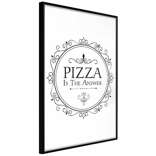 Paris Prix Affiche Murale Encadrée Pizza 30 x 45 cm Noir