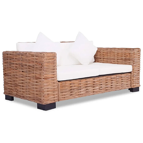 Maison Chic Ensemble de canapés 2 pcs avec coussins, Canapé droit Sofa pour Salon Rotin naturel -GKD232544