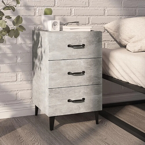 Maison Chic Table de chevet,Table de Nuit,Meuble de Rangement gris béton 40x40x66 cm bois d'ingénierie