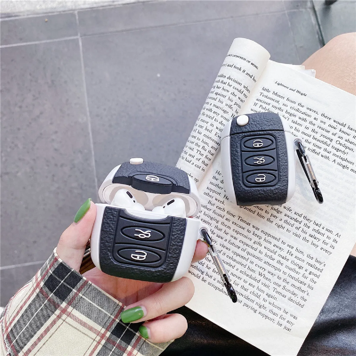 GUPBOO Airpods Coque Housse Étui Protecteur Compatible pour AirPods Pro-personnalité clé de voiture