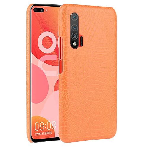 Wewoo Coque Pour Huawei Nova 6 5G Antichoc Crocodile Texture PC + PU Case Orange