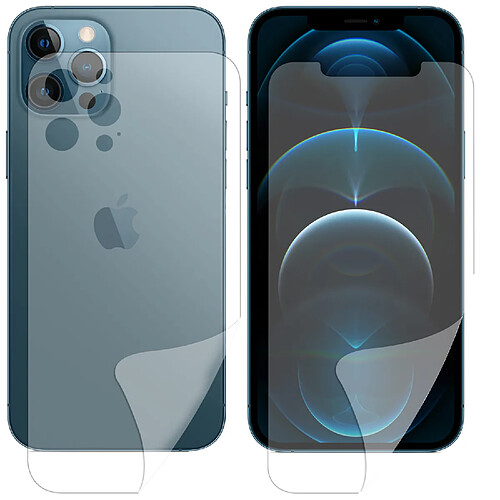 Film ecran avant et arrière de protection en hydrogel souple pour iPhone 12 / iPhone 12 Pro 6.1" - VISIODIRECT -