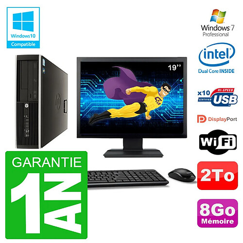 PC HP Compaq 8100 SFF Ecran 19" G6950 RAM 8Go Disque 2To Graveur DVD Wifi W7 · Occasion