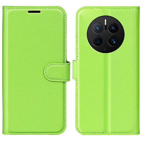 Etui en PU texture litchi, anti-écaillage avec support pour votre Huawei Mate 50 Pro 4G - vert