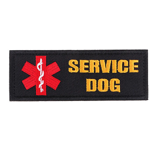 Chien De Service Moral Brodé Crochet Boucle Patch Attache Coudre Sur Patch Noir