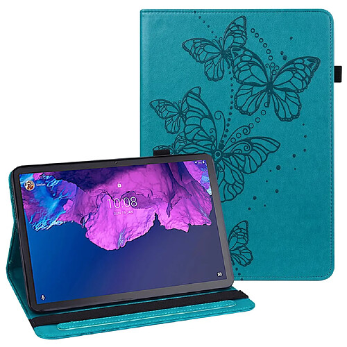 Etui en PU motif papillons avec support bleu pour votre Lenovo Tab P11 Plus