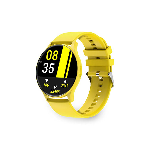 Montre intelligente Ksix Core - Écran AMOLED 1.43 ? - Autonomie de 5 jours - Modes Sports et Santé, Appels, Assistants vocaux - Submersible - Couleur Jaune