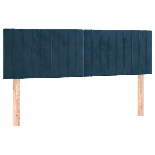 Maison Chic Lot de 2 Têtes de lit design Bleu pour chambre - Décoration de lit foncé 72x5x78/88 cm Velours -MN55798