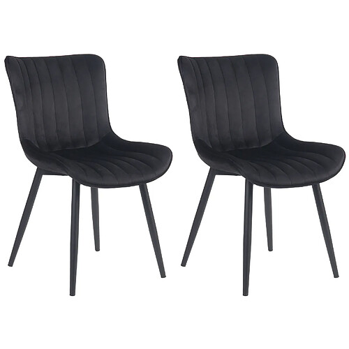 Non Lot de 2 chaises Largo en velours