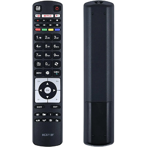 SANAG Rc5118 Rc5118F Telecommande De Rechange Pour Hitachi Telefunken Smart Tv Compatible Avec Rc5118 24Hb11J65U 32Hb16J61U 32Hb16J61U 32Hb16T61U 43Hb16T72U 55Hk15T74U 55Hk15T15T74U 74Ua