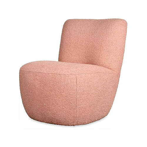 OPJET Fauteuil tissu Fauteuil Eve bouclette rose poudré