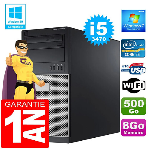 PC Tour DELL 7010 Core I5-3470 Ram 8Go Disque 500 Go Graveur DVD Wifi W7 · Occasion