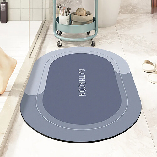 LUUCOZK Tapis de bain antidérapants, absorbants, à séchage rapide, décoration de salle de bain, gris clair, ovale-45 x70CM