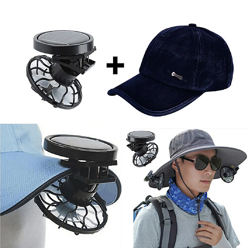 Clip-on Hat Mini Solar Powered Fan u0026 Cap For Traveling Summer Handsfree E