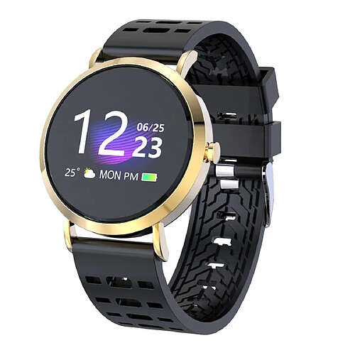 Wewoo Bracelet connecté CV08C Smart Watch avec en silicone TFT couleur de 1,0 pouces pour écranrappel des appels de soutien / surveillance de la fréquence cardiaque / de la pression artérielle / du sommeil / de l'oxygène dans le sang or noir