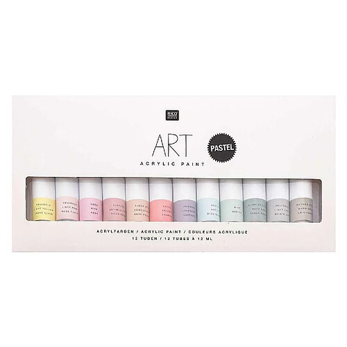 Rico Set peinture acrylique - Pastel - 12 x 12 ml