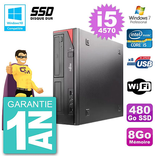 PC Fujitsu Esprimo E520 DT i5-4570 RAM 8Go SSD 480Go Graveur DVD Wifi W7 · Occasion