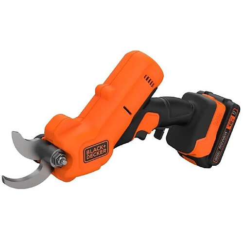 Black & Decker Sécateur BLACK+DECKER - Batterie Lithium 18V 2Ah - Capacité de coupe 25mm - Gâchette de sécurité