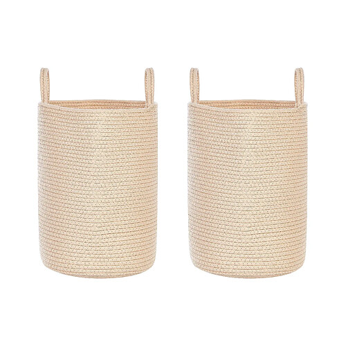 Beliani Lot de 2 paniers en coton beige SARYK