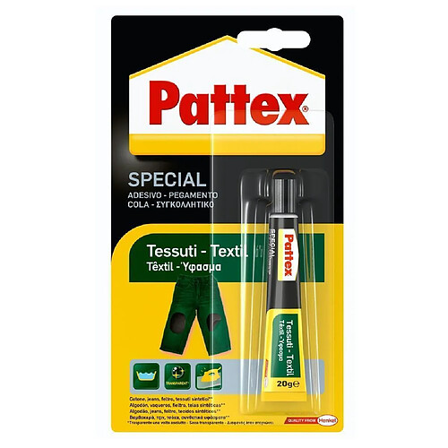 Pattex colle pour tissus 20 g résistante à l'eau coton feutre jean