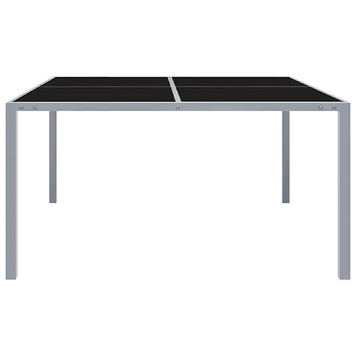 Maison Chic Table de jardin | Table d'extérieur 130x130x72 cm Gris Acier et verre -GKD72348