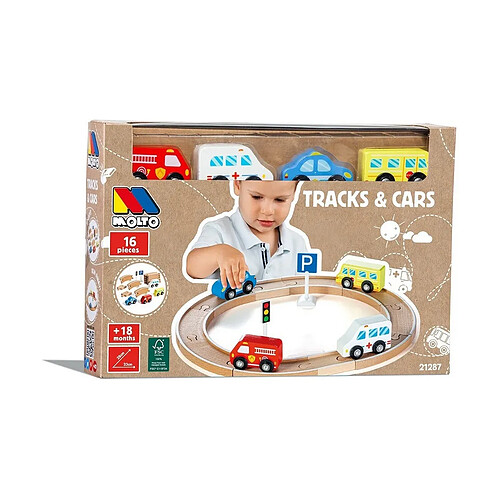 Jeu de Véhicules Moltó Tracks and Cars 16 Pièces