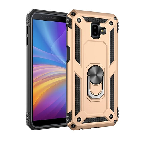 Wewoo Coque Étui de protection en TPU + antichoc Sergeant Armour pour Galaxy J6 Plus, avec support rotation 360 degrés (Or)